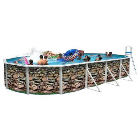 Piscine Allongee MUR Acier 640cm x 366cm x H 120cm 