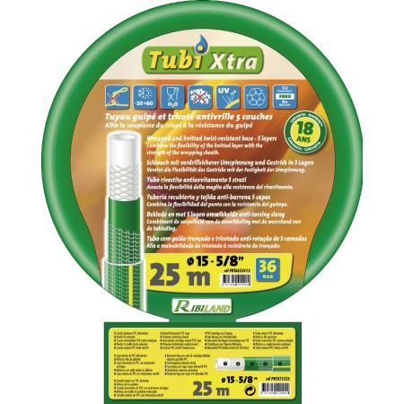 Tuyau Tricoté Guipé Antivrille 5 couches 50m D.19mm