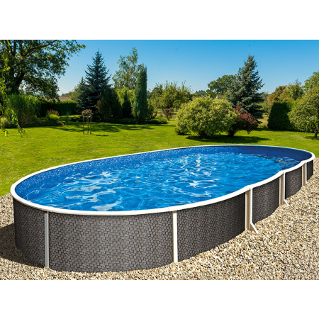 Piscine ovale en acier Azuro - 5.5 x 3.7 x 1.2 m Design Osier 