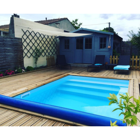 Piscine Bois Carrée Avec Escalier SPARK CAPRI 420X420x145 cm