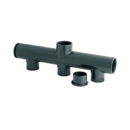 Collecteur entrée 50/40 x sortie 50 + 2 bouchons mâles