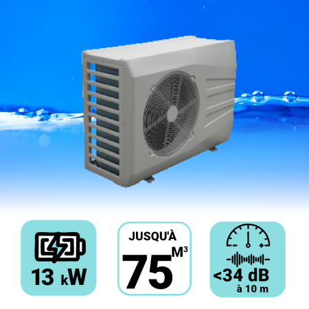 Pompe à chaleur Spark Netpac 13 kW pour piscine de 60-75m3 + Bâche de protection