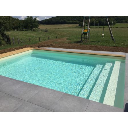 Piscine Bois Luxe Rectangulaire avec Escalier 620x420x130 cm