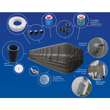 Kit Luxe pour piscine à Coque RHONE 95