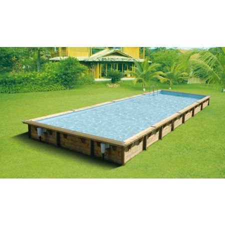 Piscine bois UBBINK LINEA 1100x500x140 Liner Bleu