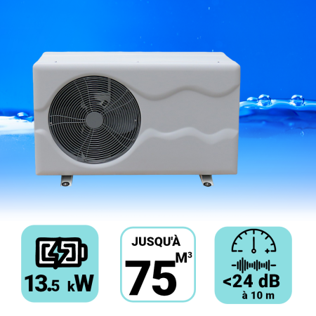 Pompe à chaleur SPARK INVERTER 12 - 13.5 kW + Bâche de protection pour piscine de 65-75m3