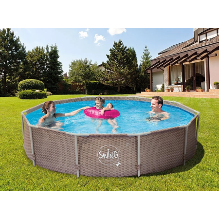 Piscine Tubulaire Ronde ⌀ 366 x 91 cm design osier