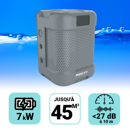 Pompe à chaleur Poolex Q-Line Full Inverter 7 kW pour piscine de 30-45m3