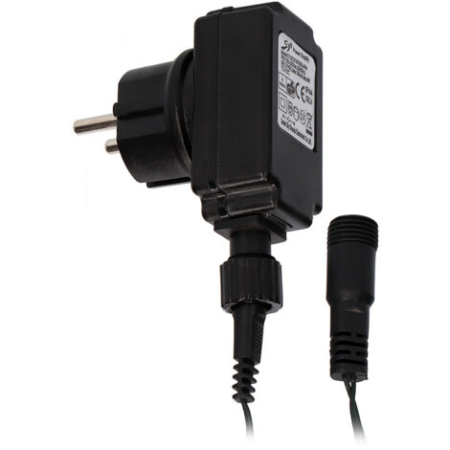 Transformateur 36VA extérieur de sûreté IPX4 TDC-DE-36-12W avec 2 ml de cable avec prise