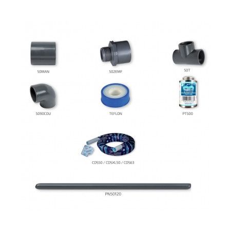 Kit plomberie pour bassin 50 m² avec CDS