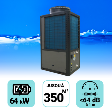Pompe à chaleur Pro Inverter 64 kW pour piscine de 350m3