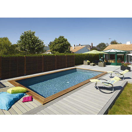 Piscine bois MAEVA Rectangulaire avec Escalier droit 700x400x150cm