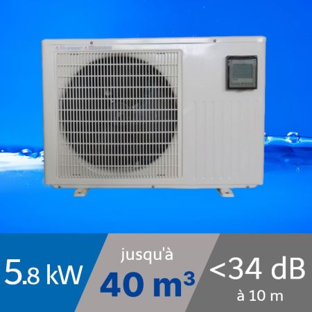 Pompe à chaleur EcoPac 5.8 kW pour piscine de 30-40m3 + bâche de protection