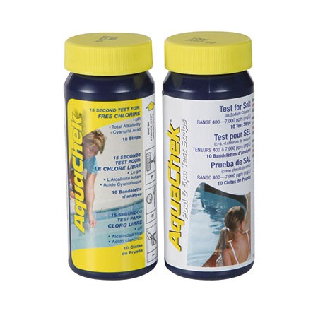 Pack de bandelettes AQUACHECK pour sel/chlore libre/pH/TAC