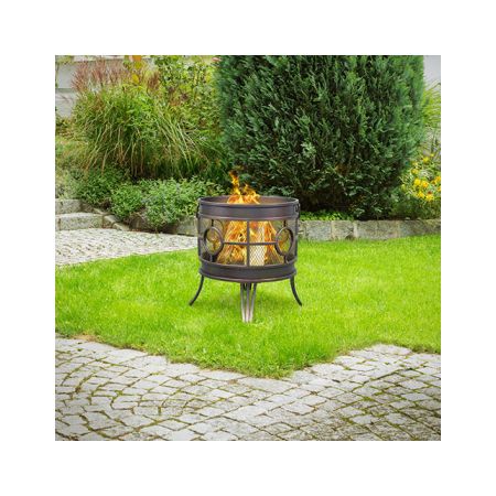 Brasero Rond VESUVE Acier Bronze ⌀48x52cm