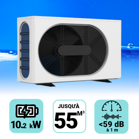 Pompe à chaleur Wega 10.2 kW pour piscine de 55m3