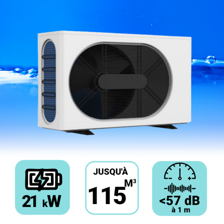 Pompe à chaleur Wega 21 kW Triphasée pour piscine de 90-115m3