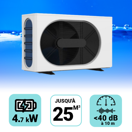 Pompe à chaleur Wega 4.7 kW pour piscine de 25m3