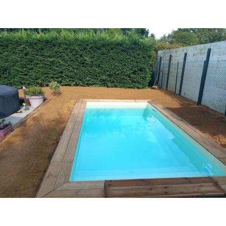 Piscine Bois Luxe Rectangulaire avec Escalier 470x270x145cm