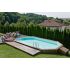 Piscine bois Allongée UBBINK AQUABELLE 750x400x130cm Liner Bleu