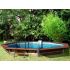 Piscine bois Octogonale CLEOFAS Ø460x129cm Liner bleu