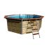 Piscine bois Octogonale CLEOFAS Ø460x129cm Liner bleu