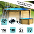 Piscine bois Hexagonale 395x117cm Liner bleu +Robot de Piscine 