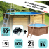 Piscine bois Hexagonale 395x117cm Liner bleu +Robot de Piscine 