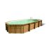 Piscine bois Allongée UBBINK 640x400x130cm Liner Beige 