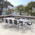 Ensemble De Jardin MODULO ALU 8/12 Personnes DECOR BOIS avec 12 Fauteuils 