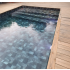 Piscine Bois Luxe Rectangulaire avec Plage immergée + escalier 420x320x131cm Pierre de Bali