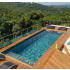 Piscine Bois Luxe Rectangulaire avec Plage Immergée + Escalier 620x420x130cm Pierre de Bali
