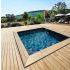 Piscine Bois Luxe Rectangulaire avec Escalier d'Angle 420x320x145cm Pierre de Bali