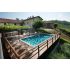 Piscine Bois Luxe Rectangulaire avec Escalier droit 520x320x131cm Pierre de Bali