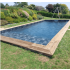 Piscine Bois Lenny Rectangulaire avec Plage Immergée 720x400x145cm Pierre de Bali