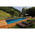 Piscine Bois California Rectangulaire Luxe avec Escalier d'Angle 520x220x131cm Pierre de Bali 