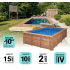 Piscine Bois Luna Rectangulaire 350x270x70cm Pierre de Bali
