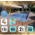 Piscine Bois PRESTIGE Rectangulaire avec Plage Immergée + Escalier SPARK 1220x520x145cm Liner Relief 3D
