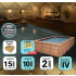 Piscine Bois PRESTIGE Capri Carrée avec Escalier d'Angle SPARK 420x420x145cm Liner Relief 3D