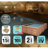Piscine Bois PRESTIGE Capri Carrée avec Escalier d'Angle SPARK 420x420x145cm Liner Relief 3D