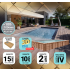 Piscine Bois PRESTIGE Rectangulaire avec Escalier d'Angle SPARK 1220x520x145cm Liner Relief 3D