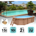 Piscine bois MAEVA avec Escalier droit 753x434x150cm