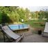 Piscine Bois Hexagonale UBBINK AZURA 410x120 cm Liner Bleu + Bâche à bulle offerte