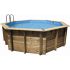 Piscine bois Ronde UBBINK TONGA 430x120cm Liner Bleu