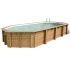 Piscine bois Allongée UBBINK OCEA 860x470x130cm Liner Bleu 