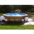 Piscine bois Allongée UBBINK SUPER TONGA 820x470x130cm Liner Bleu 