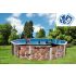 Piscine Ronde ROCALLA Acier Décoration Pierre 640 x 120 cm