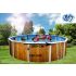 Piscine Ronde VETA Acier Décoration Bois 350 x 120 cm