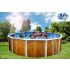 Piscine Ronde VETA Acier Décoration Bois 350 x 120 cm