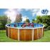 Piscine Ronde VETA Acier Décoration Bois 460 x 120 cm